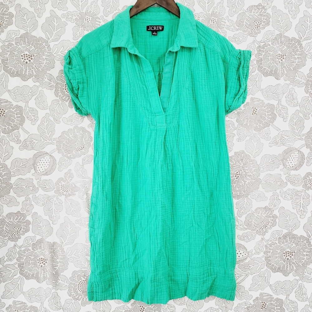J. Crew Gauze Cap Sleeve Pullover Mini Shift Dress S Unlined